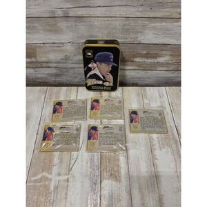 Nolan Ryan Classic Embossed Metal Collector Cards 5 Card Set w Tin Cooperstown